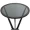 Black Aluminum Hourglass Shaped Stand Accent Table with Clear Glass Top 16" x 16" x 24"
